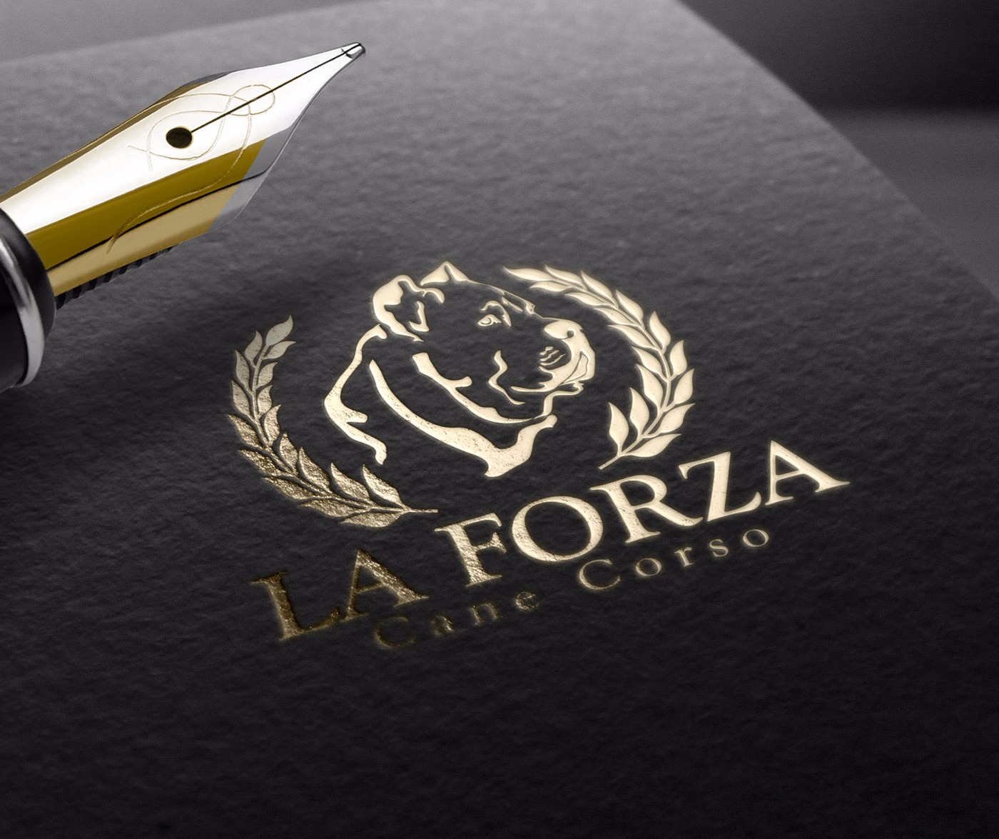 La Forza Cane Corso logo USA. Breeder logo designer