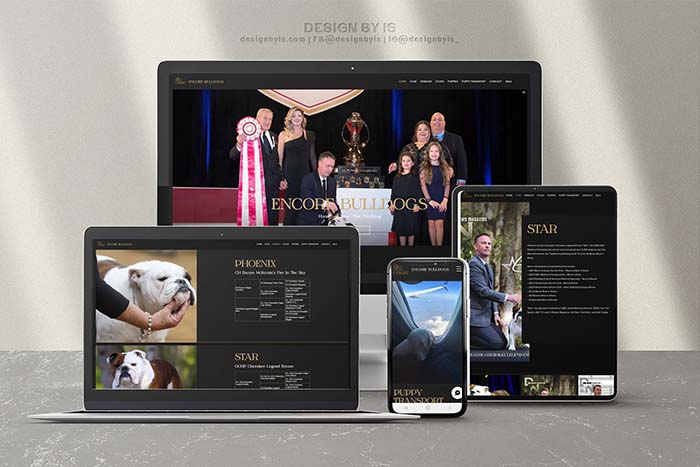 Bulldog breeder website by Design By IS